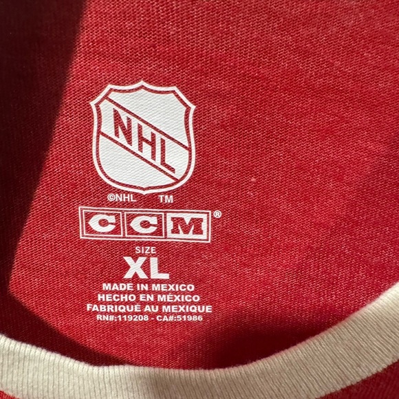 Detroit Red Wings CCM Historic Tri-Blend Men's Crewneck Shirt - Picture 4 of 7